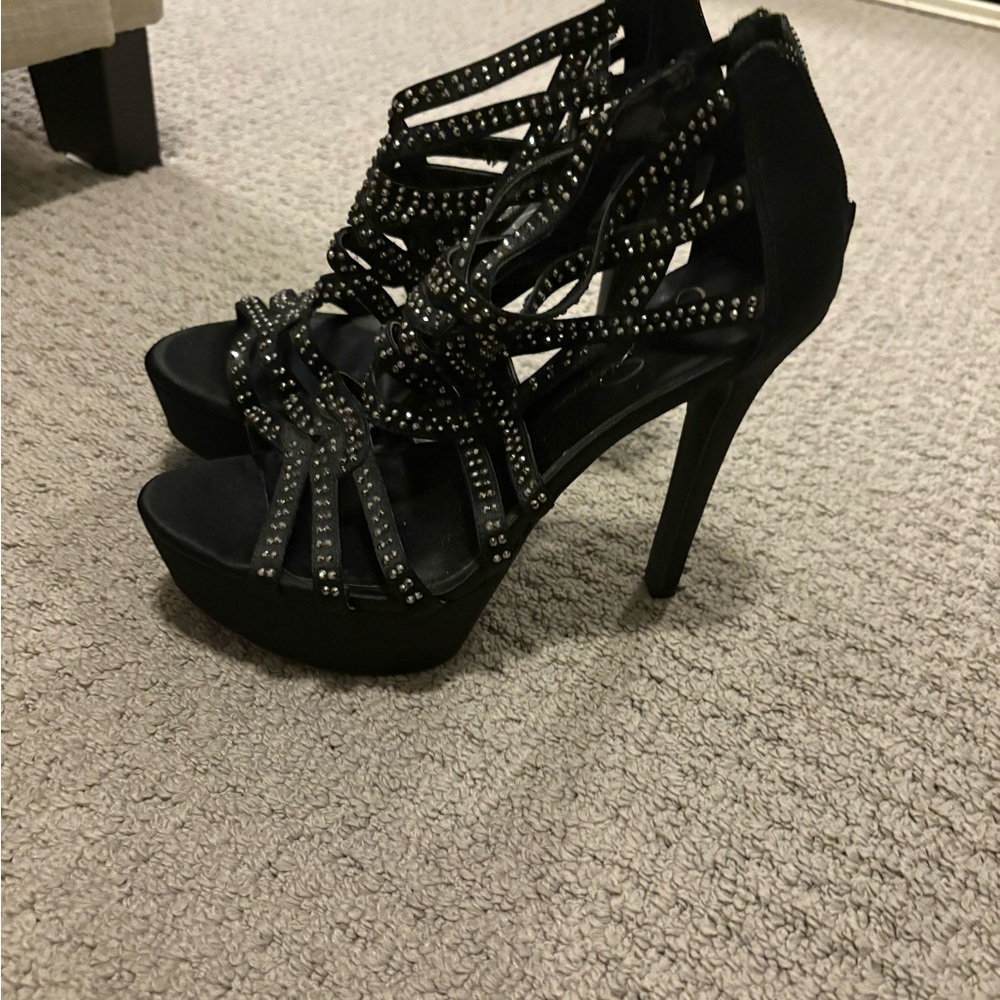 Black Studded Heels